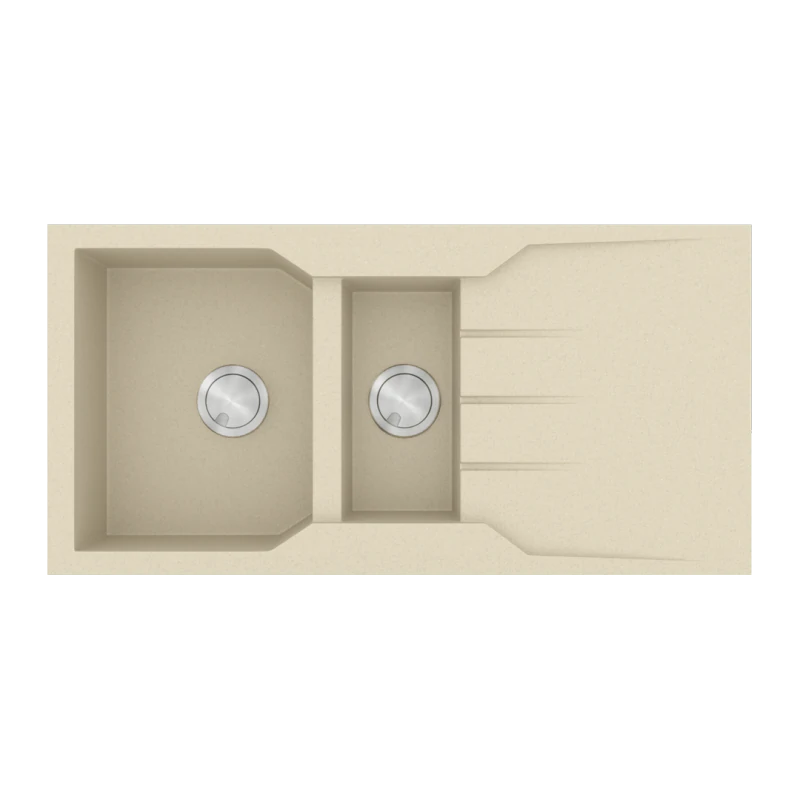 Νεροχύτης Κουζίνας 100*50 εκ.Ένθετος σε ερμάριο 60 εκ. Γρανίτης Χρώμα Ocra Sanitec 802