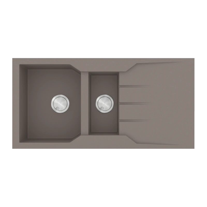 Νεροχύτης Κουζίνας 100*50 εκ. Ένθετος σε ερμάριο 60 εκ. Γρανίτης Χρώμα Sienna Sanitec 802