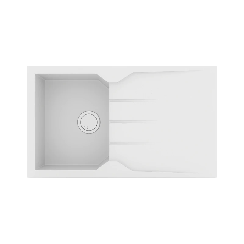 Νεροχύτης Κουζίνας Γρανίτης  86*50 εκ. Χρώμα Bianco Ένθετος ερμάριο 40 εκ. Sanitec 805