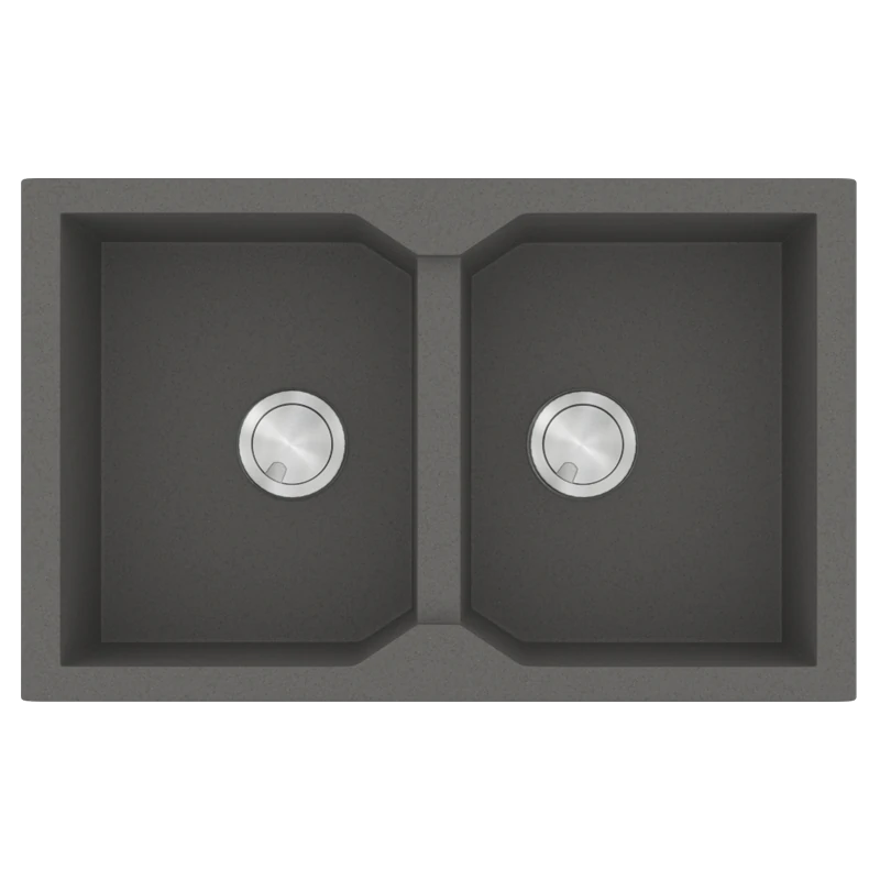 Νεροχύτης Κουζίνας Γρανίτης 79*50 εκ. δύο γούρνες Ένθετος ερμάριο 80 εκ. Χρώμα Pietra Sanitec 806