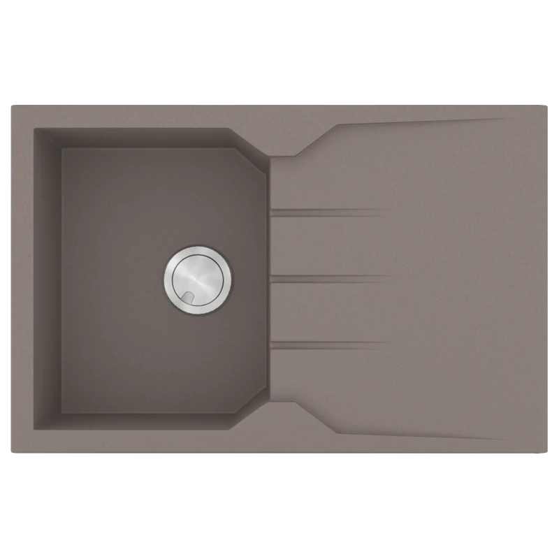 Νεροχύτης Κουζίνας Γρανίτης 79*50 εκ. μία γούρνα & Ποδιά Ένθετος ερμάριο 40 εκ. Χρώμα Sienna Sanitec Ultra Granite 807