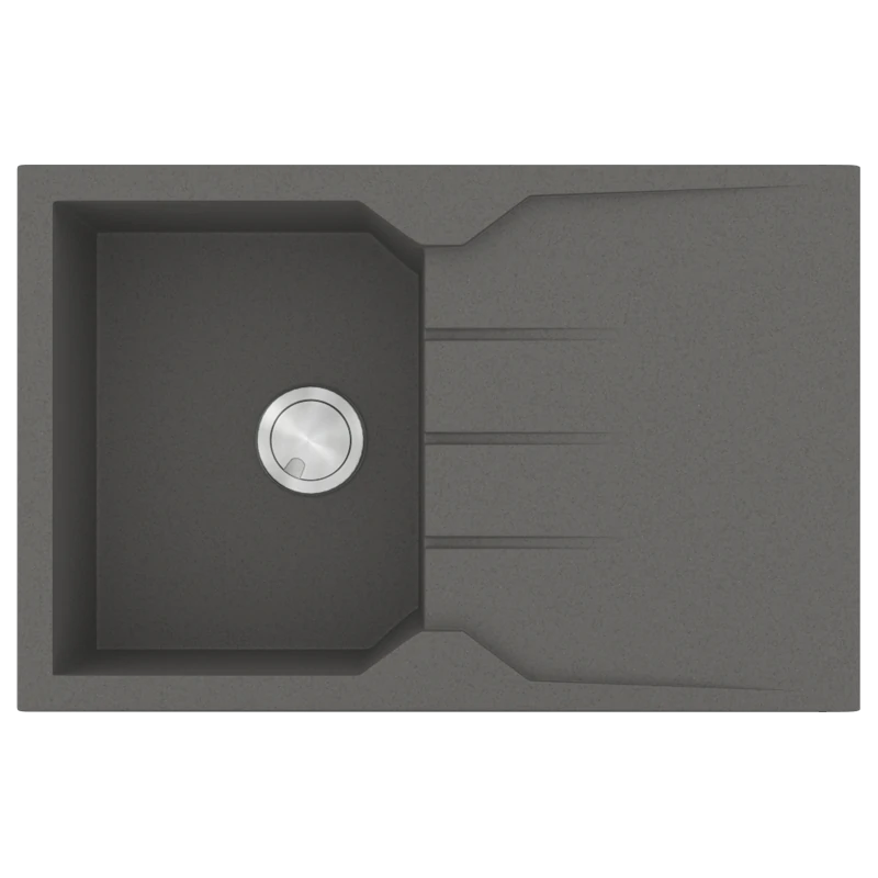 Νεροχύτης Κουζίνας Γρανίτης 79x50 εκ. μία γούρνα & Ποδιά Ένθετος ερμάριο 40 εκ. Χρώμα Pietra Sanitec Ultra Granite 807-35