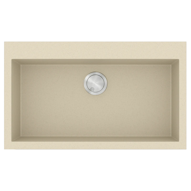 Νεροχύτης Κουζίνας 79x50cm Ένθετος Eρμάριο 80cm Γρανίτης Χρώμα Ocra Sanitec 808-31-Ocra