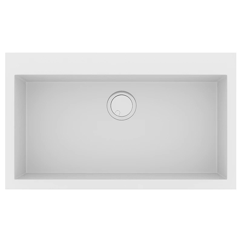 Νεροχύτης Κουζίνας 60x50cm Ένθετος Eρμάριο 60cm Γρανίτης Sanitec Ultra Granite 809-30-Bianco 