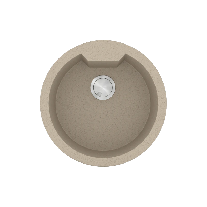 Νεροχύτης Κουζίνας Ø51cm Ένθετος Eρμάριο 50cm Γρανίτης Sanitec Ultra Granite 810-32-Sabbia