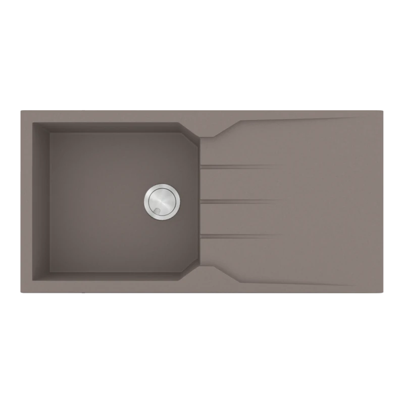 Νεροχύτης Κουζίνας Γρανίτης 100x50cm 1 Γούρνα & Ποδιά Ένθετος Ερμάριο 55cm Sanitec Ultra Granite 811-34-Sienna 