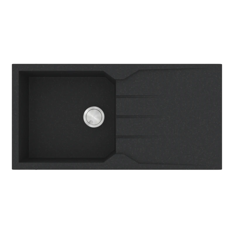 Νεροχύτης Κουζίνας Γρανίτης 100x50cm 1 Γούρνα & Ποδιά Ένθετος Ερμάριο 55cm Sanitec Ultra Granite 811-36-Grafite 