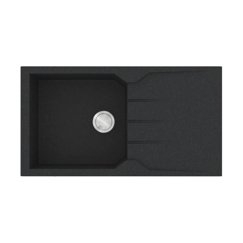 Νεροχύτης Κουζίνας 86x50cm Ένθετος Ερμάριο 55cm Γρανίτης Sanitec Ultra Granite 814-36-Grafite