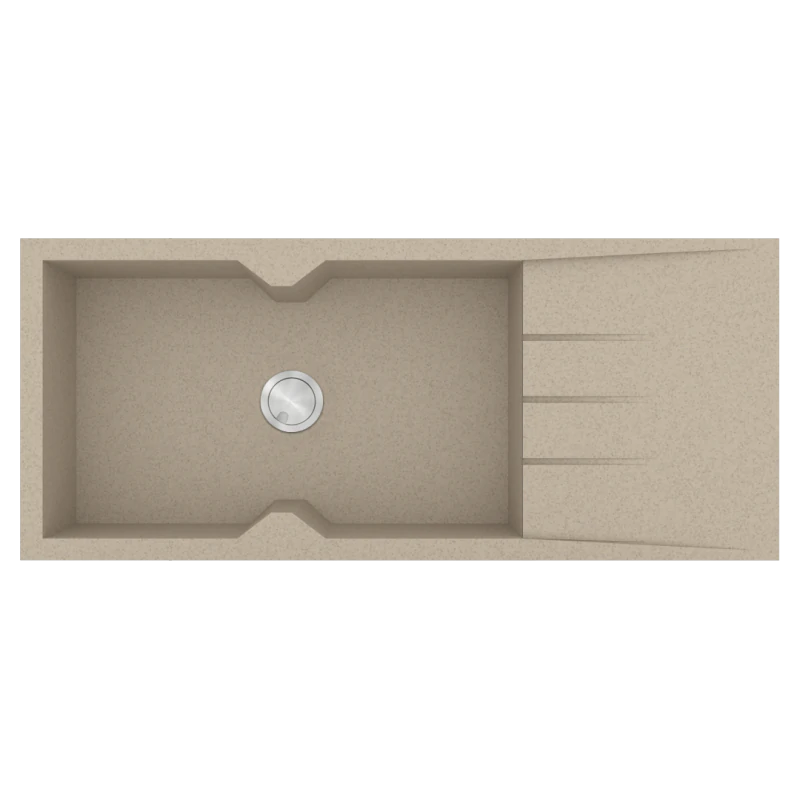 Νεροχύτης Κουζίνας 116x50cm Ένθετος Ερμάριο 80cm Γρανίτης Sanitec Ultra Granite 817-32-Sabbia 