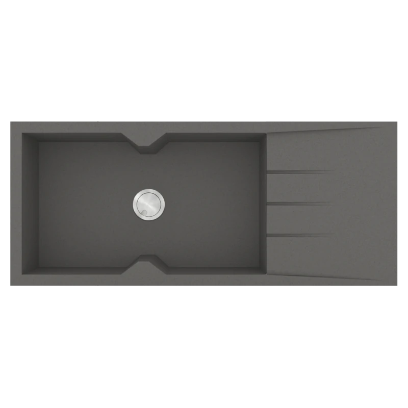 Νεροχύτης Κουζίνας 116x50cm Ένθετος Ερμάριο 80cm Γρανίτης Sanitec Ultra Granite 817-35-Pietra 