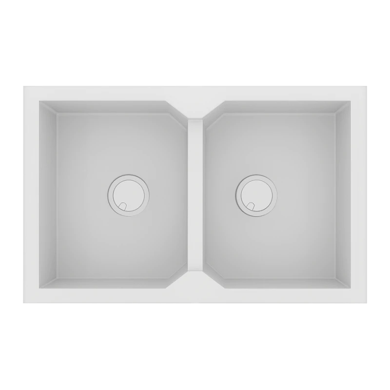 Νεροχύτης Κουζίνας 86*50 εκ. Ένθετος Ερμάριο 90 εκ. Γρανίτης Χρώμα Bianco Sanitec Ultra Granite 818-30