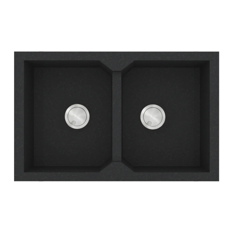 Νεροχύτης Κουζίνας 86x50cm Ένθετος Ερμάριο 90cm Γρανίτης Sanitec Ultra Granite 818-36-Grafite 