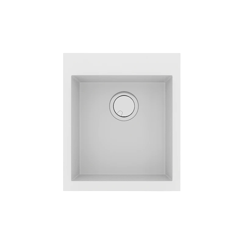 Νεροχύτης Κουζίνας 50x40cm Ένθετος Ερμάριο 90cm Γρανίτης Sanitec Ultra Granite 819-00-Bianco 