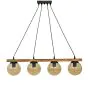 Κρεμαστό φωτιστικό με γυαλιά μελί R-600 CABLE RAGA 4/L WOOD Heronia 30-0074