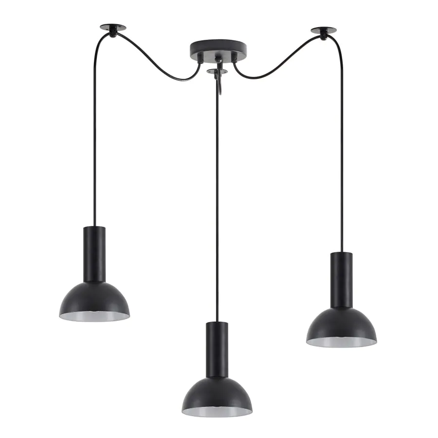 SE21-BL-4-BL3-MS3 ADEPT TUBE Black Pendant Black Metal Shade+ HOMELIGHTING 77-8556