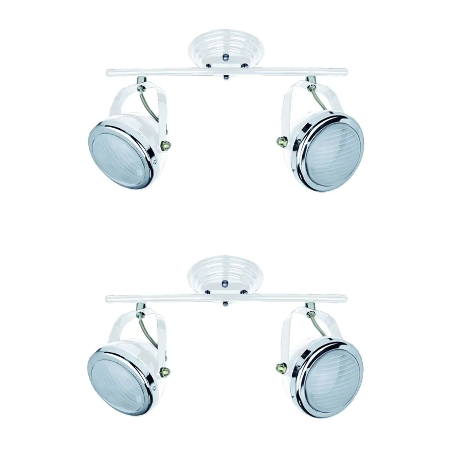 T12022A-2TU (x2) Juno Packet White adjustable spot with chrome ring and glass+ HOMELIGHTING 77-8854