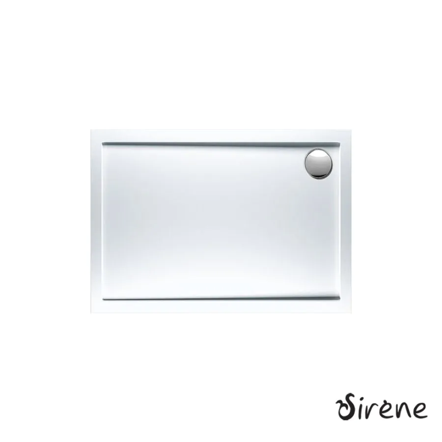 Ντουζιέρα Ακρυλική Παραλληλόγραμμη 110x80 extra-flat Φ90 Sirene White E11080-300