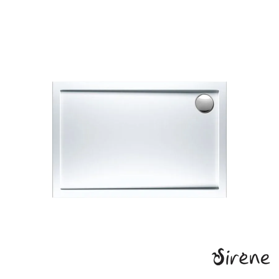 Ντουζιέρα Ακρυλική Παραλληλόγραμμη 120x80 extra-flat Φ90 Sirene White E12080-300