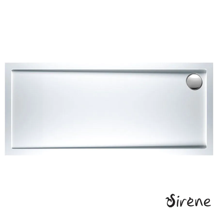 Ντουζιέρα Ακρυλική Παραλληλόγραμμη 160x80 extra-flat Φ90 Sirene White E16080-300