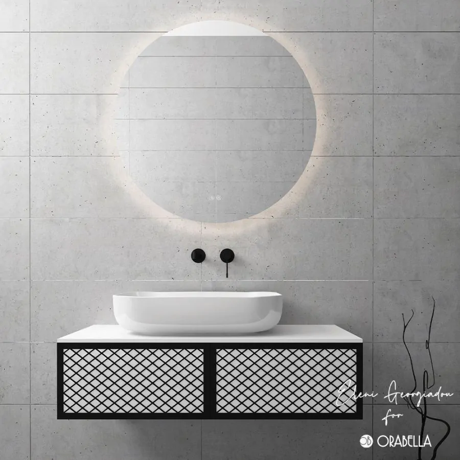 Orabella Wire 100 Μαύρο/Χρυσό Προφίλ - Κρεμαστό Έπιπλο Μπάνιου για επικαθήμενο νιπτήρα F70183-70186