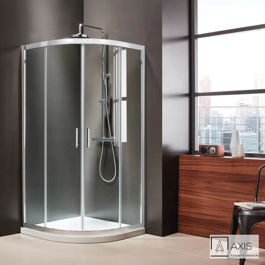 Ημικυκλική καμπίνα ντουζιέρας QUADRANT 90 (87-89εκ.), AXIS Clean Glass Chrome QX90C-100