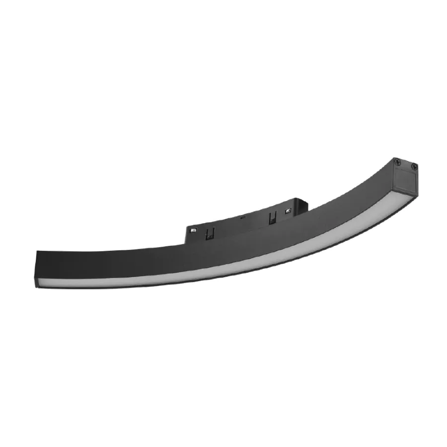 Γραμμικό φωτιστικό LED 12W 3CCT για Curved μαγνητική ράγα σε μαύρη απόχρωση D:34x2,2x2,5cm TMC0021-Black