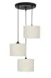 ΗΚ-01 PENDEL 3L ΛΕΥΚΟ/ΚΡΕΜ-ΒL / WHITE/CREAM-BL Μοντέρνο φωτιστικό 3φωτο κύλινδρος Heronia 14-0152