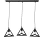 Φωτιστικό Κρεμαστό Πυραμίδα Τρίφωτο Ράγα 80x21xH80cm Μαύρο 3xE27 Giza 3L Raga Black Heronia 34-0337