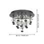 Φωτιστικό Οροφής 50xH36,5cm Μαύρο με Κρύσταλλα LED 15x1,8w 3000K Eglo Pianopoli 2 390275