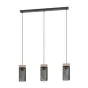 Φωτιστικό Τρίφωτο σε Ράγα L810xH1100 mm 3xE27 Ξύλο-Μαύρο Ατσάλι Eglo Kilnsdale 43834