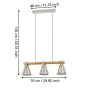 Φωτιστικό Κρεμαστό Τρίφωτο 3xE27 L760xΒ180xH1100mm Χάλυβας-Ξύλο Ρουστίκ Καφέ Eglo Cawton 43952