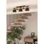 Φωτιστικό Οροφής Τρίφωτο 3xE27 L780xΒ180xH205mm Μέταλλο Μαύρο-Ξύλο Καφέ Eglo Maccles 43955