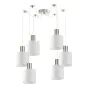 SE21-NM-4-NM6-SH1 ADEPT TUBE Nickel Matt Pendant White Fabric Shade+ HOMELIGHTING 77-8415
