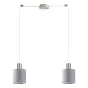 SE21-NM-4-NM2-SH2 ADEPT TUBE Nickel Matt Pendant Grey Fabric Shade+ HOMELIGHTING 77-8424