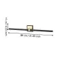 Φωτιστικό Τοίχου L800xH110mm LED 17,5w 3000K 2000lm Black Brushed Brass Eglo Peguera 900929