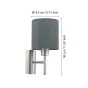 Φωτιστικό Απλίκα  1xE27 L145xA195xH305mm Νίκελ Ματ- Ύφασμα Γκρι Eglο Pasteri 94926