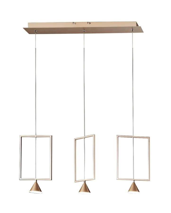 Φωτιστικό Κρεμαστό Led Dimmable 24w 2160lm 3000K Μέταλλο Χρυσό Ματ Fabas Sirio 3390-49-225