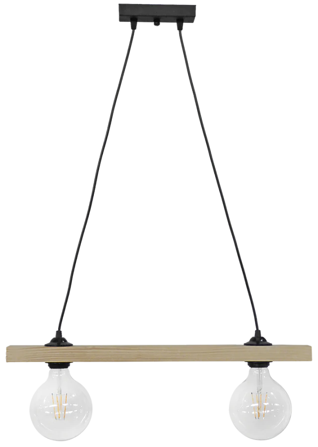 Ράγα μοντέρνο φωτιστικό Ε/27 RAGA 2L CABLE WOOD Heronia 31-1220