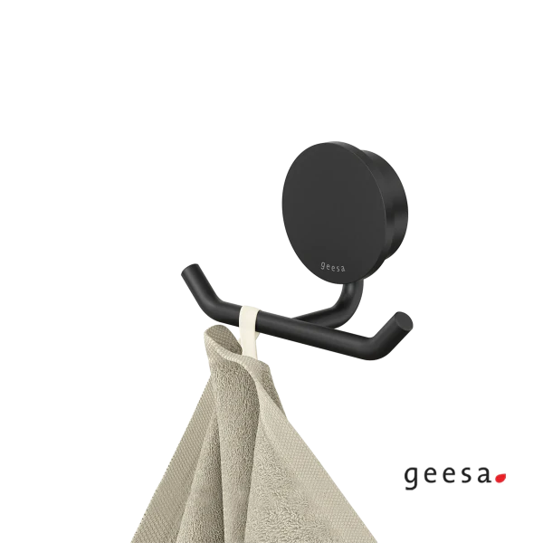Άγκιστρο μπάνιου διπλό 4,6εκ. OPAL Geesa Black Matt 7215-400