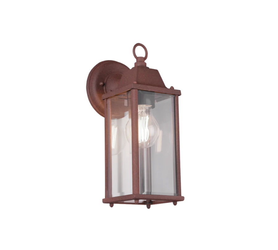 Επιτοίχιο Φαναράκι Εξ.Χώρου IP23 1XE27 Αλουμίνιο Σκουριά Trio Lighting Olona  201960124