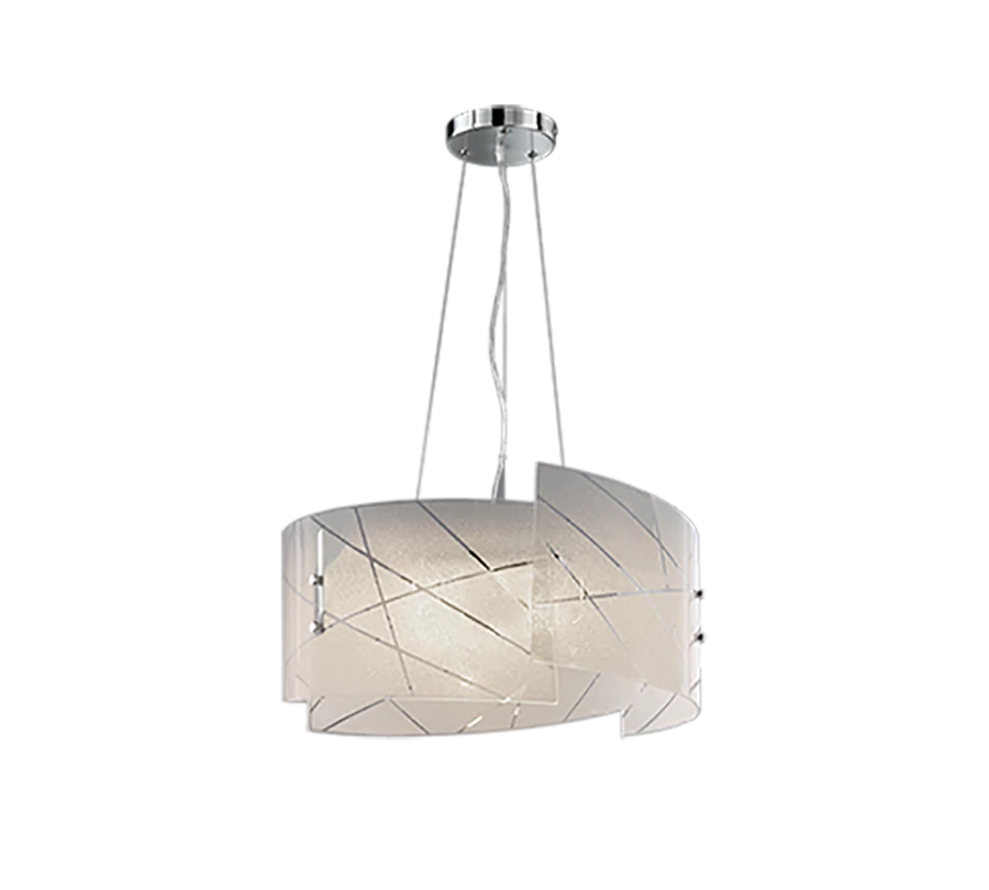 Μοντέρνο Κρεμαστό Φωτιστικό Τρίφωτο 50xH150cm 3xE27 Λευκό Γυαλί Trio Lighting Sandrina 301200300