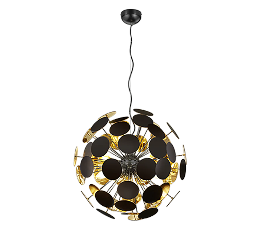 Κρεμαστό Φωτιστικό 54xH150cm Εξάφωτο 6xE14 Μέταλλο Μαύρο Ματ Trio Lighting Discalgo 309900632