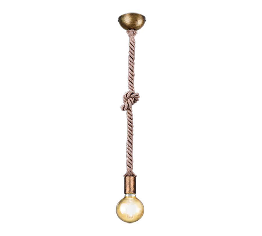 Κρεμαστό Φωτιστικό 12xH150cm Μονόφωτο 1xE27 Μπρονζέ- Σχοινί Trio Lighting Rope 310100104