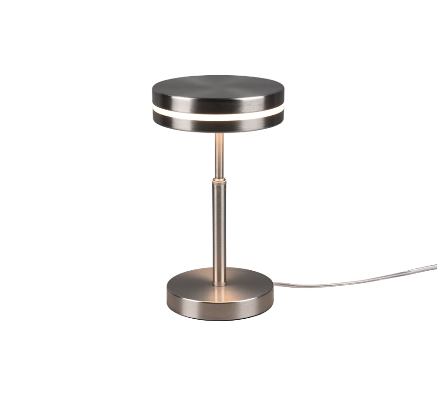 Πορτατίφ Επιτραπέζιο Αλουμίνιο Nickel Matt 14xH25cm 6w 700lm 3000K Cord Switch Trio Lighting Franklin 526510107