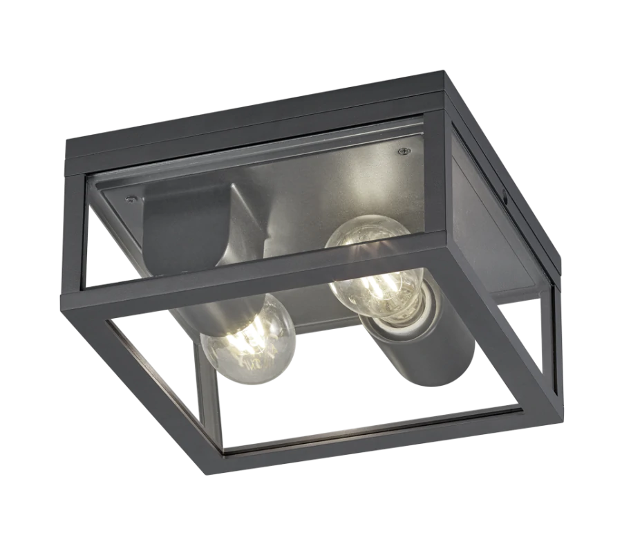 Πλαφονιέρα Οροφής 24xH11cm Αλουμίνιο Ανθρακί Εξ.Χώρου IP44 2xE27 Trio Lighting Garonne 601860242