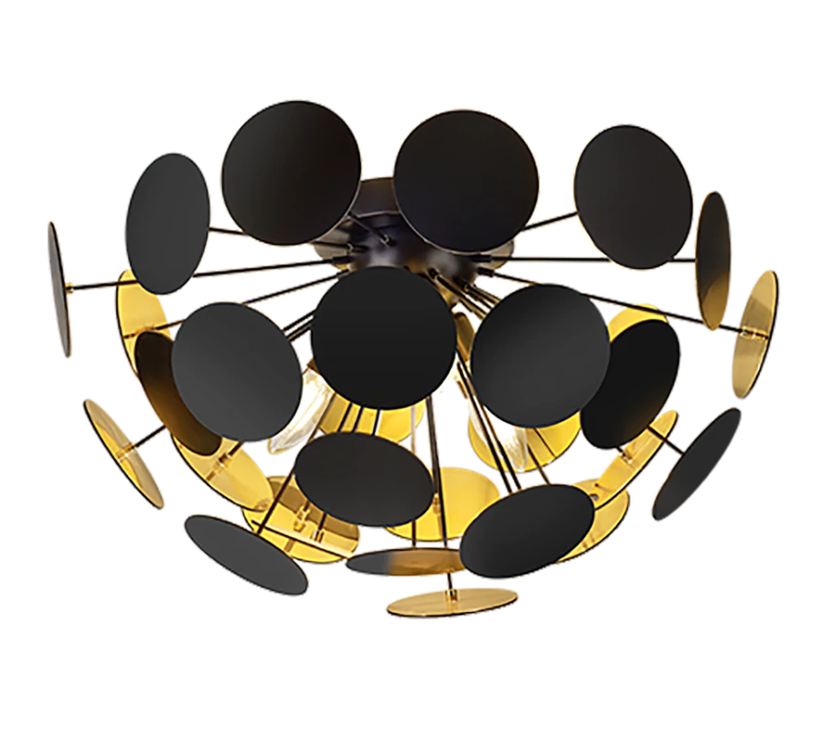 Φωτιστικό Οροφής 54xH30cm Τρίφωτο 3xE14 Μέταλλο Μαύρο Ματ Trio Lighting Discalgo 609900332