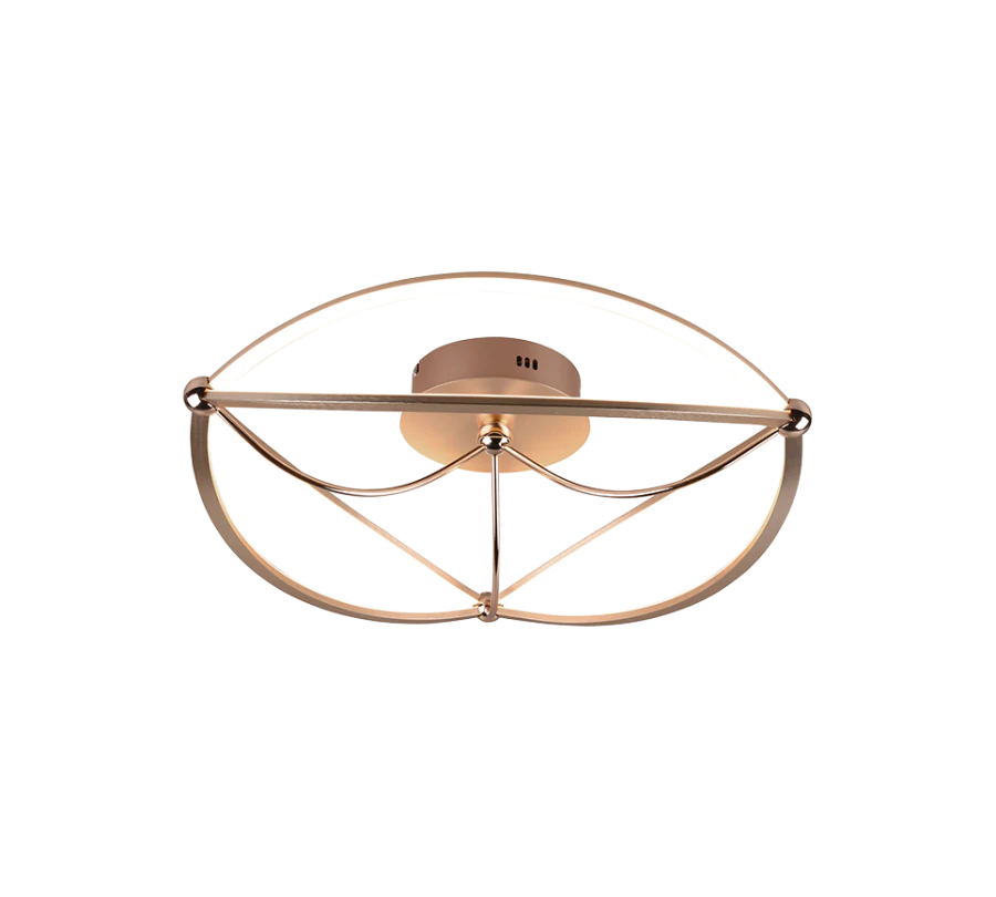 Πλαφονιέρα Οροφής με Ενσωματωμένο Ρεοστάτη 62xH18cm Brass Matt LED 42w 3000K 5600lm Trio Lighting Charivari 621290108