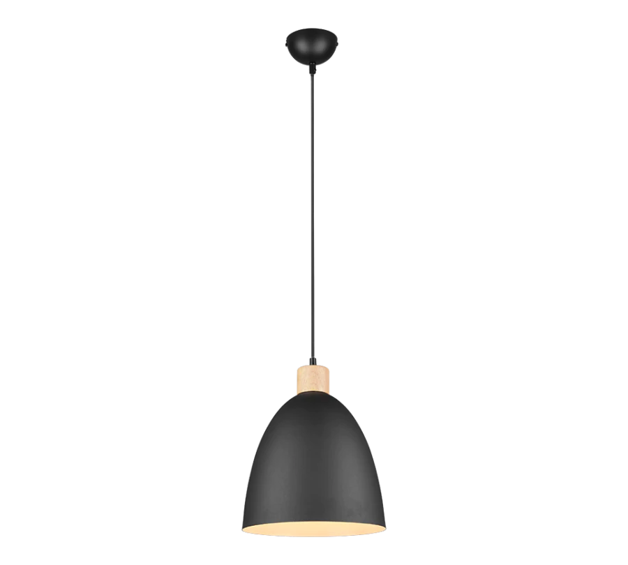 Κρεμαστό Φωτιστικό Μαύρο Ματ 25xH150cm Μονόφωτο Καμπάνα 1xE27 Trio Lighting Jagger R30681032