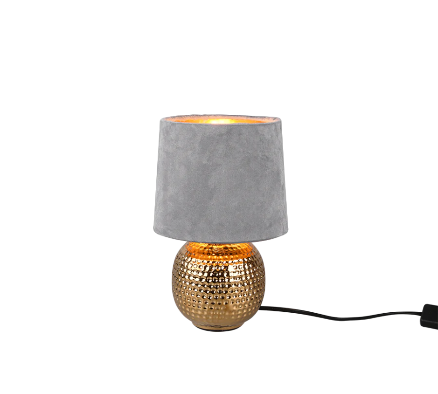 Πορτατίφ 16xH26cm 1xE14 Γκρι Καπέλο και Χρυσή Βάση Trio Lighting Sophia R50821011