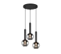 Κρεμαστό Φωτιστικό Ροζέτα 45xH150cm Τρίφωτη 3xE27 Μαύρο Ματ Trio Lighting Clayton 310390332